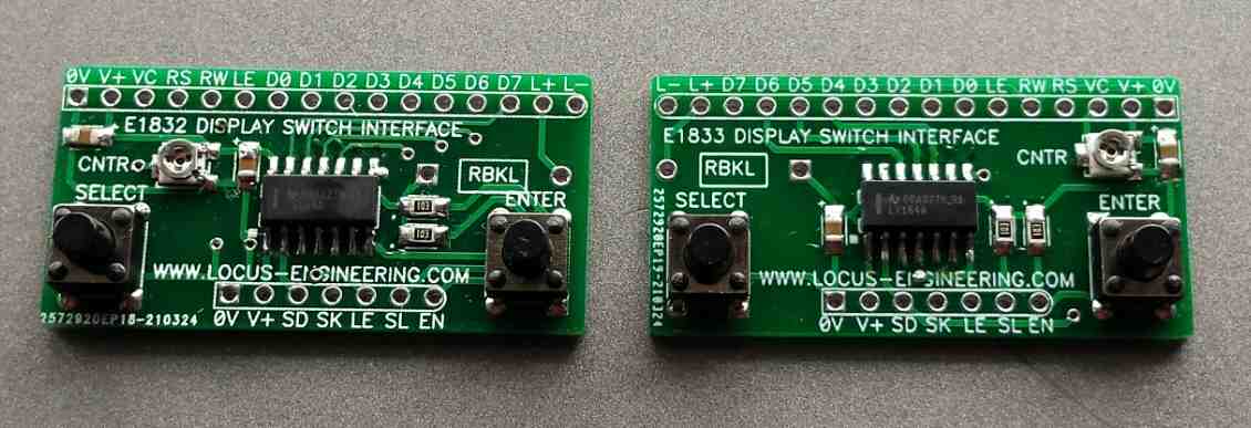 E1832 E1833 Alphanumeric LCD Display Switch Interface